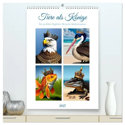 Produktbild von Tiere als Könige (hochwertiger Premium Wandkalender 2027 DIN A2 hoch), Kunstdruck in Hochglanz