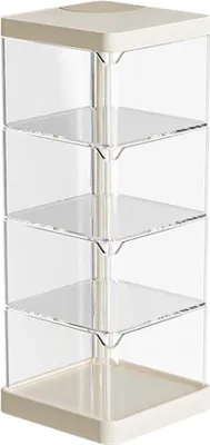 Produktbild von INF Vierstufiger drehbarer Organizer: 360° Aufbewahrungslösung für Schreibtisch Weiß