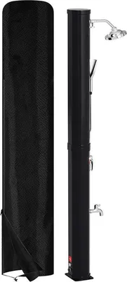 Produktbild von Faziango Solardusche Außendusche Outdoordusche 60L Schwarz mit Schutzabdeckung und Handbrause für Pool Camping