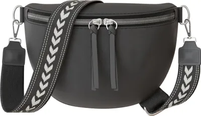 Produktbild von Damen Crossbody Umhänge Hand Tasche Echt 30618 Black
