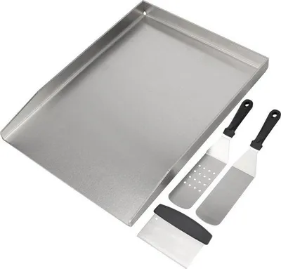 Image de Grille de barbecue 26 x 44,5 cm en acier inoxydable, kit de barbecue avec nettoyant pour la plupart des barbecues à gaz et à charbon
