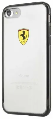 Produktbild von Ferrari Racing Shield Etui Für Iphone 7 / 8 / Se 2020 / Se 2022 - Transparent Schwarz