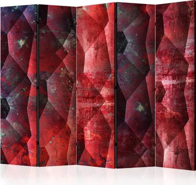 Produktbild von 5-teiliger Doppelseitiger Vlies Paravent - Purple Relief II 225x172 cm Muster f-A-0775-z-c