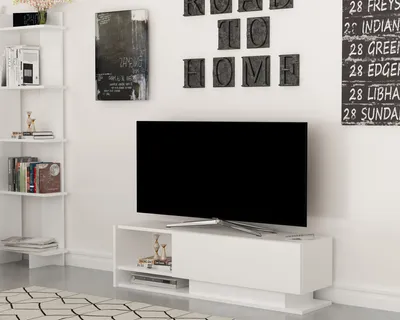 Produktbild von Skye Decor, Damla, Fernsehtisch, Weiß, 100 % MELAMINBESCHICHTETE SPANPLATTEN, 120 x 31,8 x 35 cm