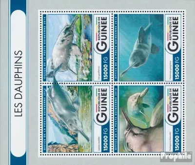 Produktbild von Briefmarken Guinea 2016 Mi 12056-12059 Kleinbogen (kompl. Ausgabe) postfrisch Delfine