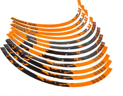 Produktbild von Felgenrandaufkleber Kit Stage6 schwarz / orange