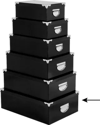 Produktbild von 5Five Aufbewahrungsbox/Box - schwarz - 48 x 33,5 x 16 cm - Pappe