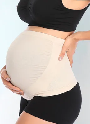 Obrázok produktu pre Tehotenský pás Mäkká, bezšvová, tlak znižujúca tehotenská podpora Strečový brušný pás (ecru, boky 105-115 cm)