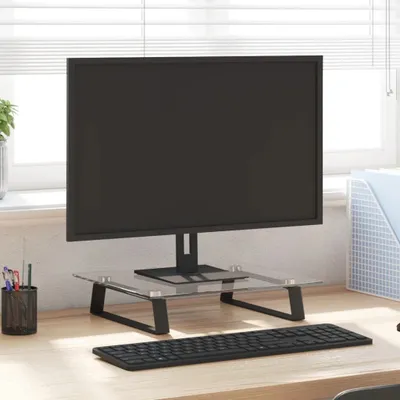 Produktbild von Eleganter Monitorständer Schwarz 40x35x8 cm Hartglas und Metall GermanyMöbel 78582 - Computertische