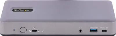 Produktbild von StarTech.com USB-C Docking Station - Google Chromebook Dockingstation - 3x 4K30/Dual 4K60 Monitore - 7-Port USB Hub 3.0, 60W Power Delivery 3.0, GbE, Audio, K-Slots - Works With Chromebook WWCB, Kabelgebunden, USB 3.2 Gen 2 (3.1 Gen 2) Type-C, 60 W, 2.0b, 3,5 mm, 10,100,1000 Mbit/s