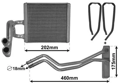 Produktbild von VAN WEZEL 18006455 Wärmetauscher Innenraumheizung Kühler für FORD Fiesta Mk6 Schrägheck (JA8, JR8) Fiesta Mk6 Kastenwagen
