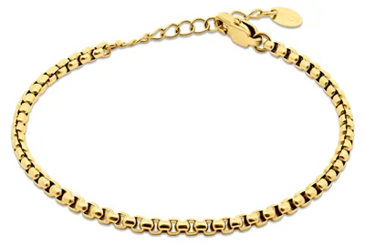 Produktbild von CO88 Collection - 8CB-91326 - box schakelarmband vrouwen - 3 mm - 16,5+3cm - goudkleurig