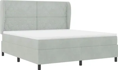 Obrázok produktu pre vidaXL Box spring posteľ s matracom svetlosivá 200 x 180 cm polyester