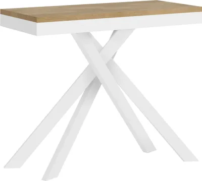 Zdjęcie produktu dla ITYHOME - Konsola rozkładana 90x40/300 cm Krack Evolution dąb naturalny biała rama