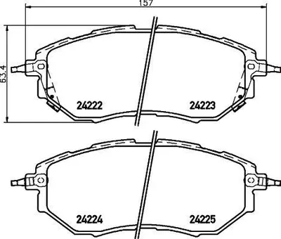 Produktbild von HELLA Bremsbeläge Satz Vorne Bremsklötze für SUBARU FORESTER (SJ) 8DB 355 012-031