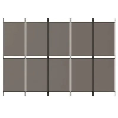 Produktbild von "2026 Aktion" 5-tlg. Paravent Raumteiler Elegantes Design - Trennwand/Sichtschutz - Anthrazit 250x200 cm Stoff DEMöbel 7807549