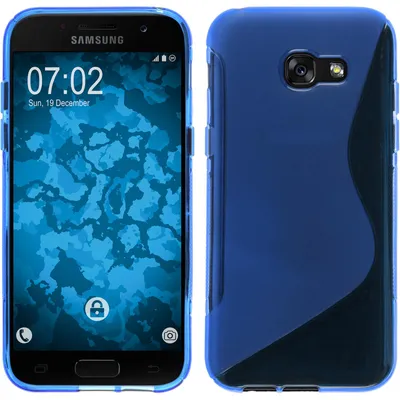 Produktbild von PhoneNatic Case kompatibel mit Samsung Galaxy A7 (2017) - blau Silikon Hülle S-Style + 2 Schutzfolien
