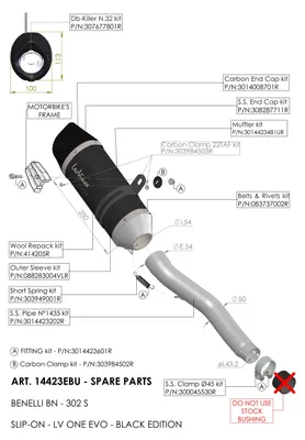 Produktbild von Endschalldämpfer LeoVince Auspuff-Ersatzteil 3014423481UR