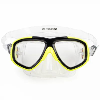 Image de Masque de plongée antibuée pour les enfants et les jeunes pour la plongée avec tuba et les sports nautiques jaune
