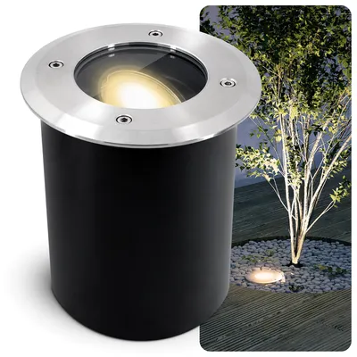 Produktbild von SSC-LUXon JUAVI LED Bodenstrahler schwenkbar rund für Außen IP67 - mit LED GU10 2W warmweiß 230V - Boden Einbauleuchte befahrbar