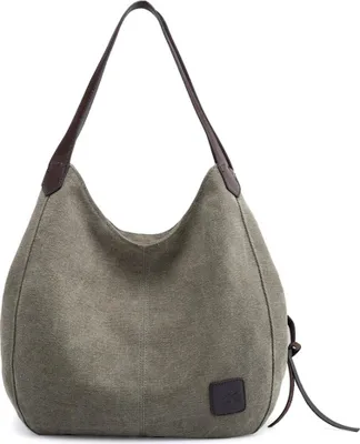 Obrázok produktu pre Dámska plátená taška cez rameno Kabelka Multi-vrecia Vintage Totes Hobo tašky