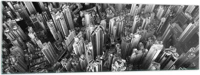 Produktbild von Bilder auf glas - Einteilig - Wolkenkratzer mit Berge - 160x50cm - Glasbilder - Wandbilder - Bilder - zum Aufhängen bereit - Wanddekoration aus Glas - Glas Bilder - Wandbild auf Glas - GAB160x50-4453