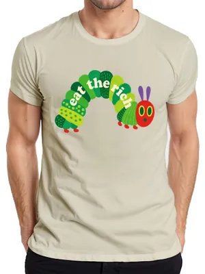 Produktbild von Eat The Rich Raupe Hungrig Nimmersatt Parodie Statement Sarkasmus Herren T-Shirt, Natur, S