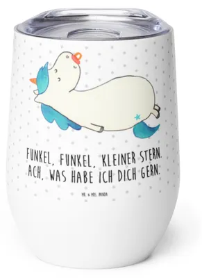 Produktbild von Mr. & Mrs. Panda thermosbecher Einhorn Schnuller - Weiß - Geschenk, glühweinbecher, Mutter, Unicorn, Thermobecher, kaffee tasse, Thermo Becher, Mama, Geburtstag, Baby