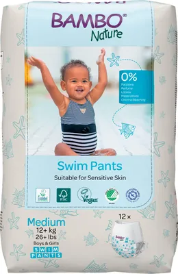 Productafbeelding van Bambo Nature Zwembroekjes M 12+Kg (12 stuks)