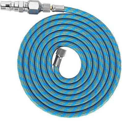 Immagine prodotto di Tubo in nylon per aerografo - Flessibile e resistente - Blu - Realizzato in nylon intrecciato - Adatto per compressori ad aria per aerografo - Lunghezza: 1 metro