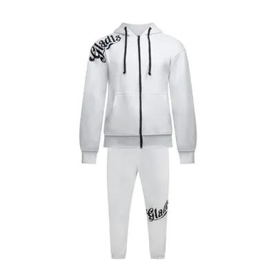 Produktbild von Gladts Jogginganzug – Eisweiß – Größe XL – Moderner & stilvoller Fitnessanzug für Herren & Damen