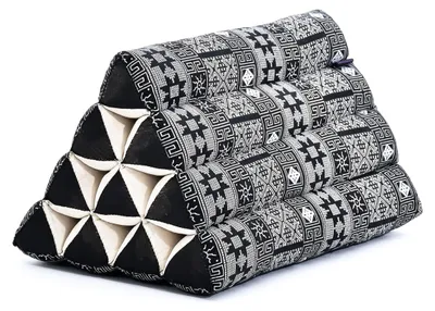 Produktbild von Dreieckiges Kissen mit Kapokfüllung, 50 x 33 x 33 cm, schwarz