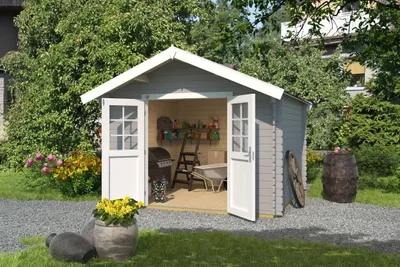 Produktbild von Gartenhaus weka 209 Gr. 3 333 x 360 cm lichtgrau