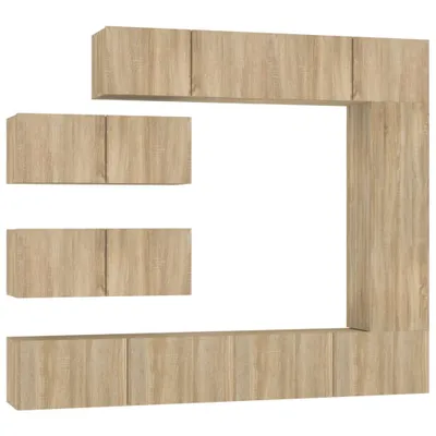Produktbild von vidaXL 7-tlg. TV-Schrank-Set Sonoma-Eiche Holzwerkstoff