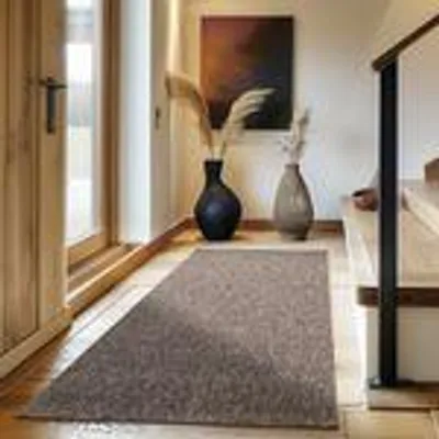 Zdjęcie produktu dla Moderner Kurzflorteppich mit dezenter Struktur - schlicht und stilvoll für Wohnzimmer und Schlafzimmer, Rozmiar: 80 x 150 cm, Kolor: Brązowy