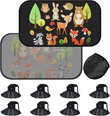 Produktbild von Famanu Autosonnenschirme mit 8 Saugnäpfen - UV-Schutz und Sonnenblende für Babys und Kinder