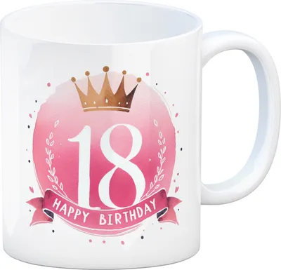 Produktbild von Happy Birthday 18 Krone Kaffeebecher