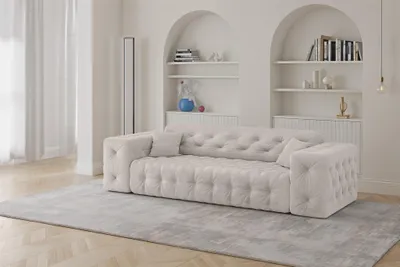 Produktbild von Sofa Designersofa CHANTAL 3-Sitzer in Stoff Moly Creme