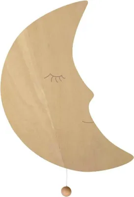 Produktbild von Hübsche Holz-Spieluhr Mond für die Wand, Dekoartikel