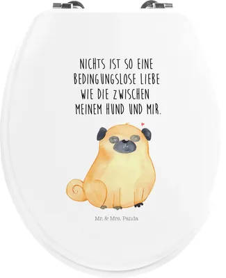 Produktbild von Mr. & Mrs. Panda Toilettendeckel Mops - Weiß - Geschenk, WC Brille, Liebe, Pure, Hund, Knuffig, Sprüche, Klobrille, Klodeckel, Toilettenbrille, Deckel