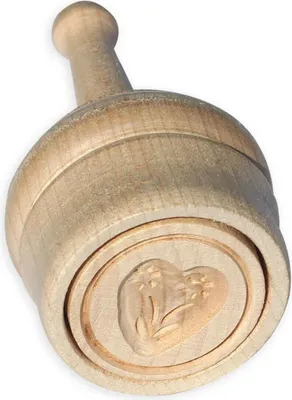 Produktbild von Butterdurchstoßform Stempel, 30 Gramm, Herz, aus Holz 9 cm