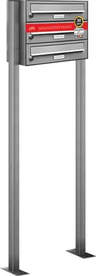 Produktbild von 3er Edelstahl Standbriefkasten Anlage Freistehend