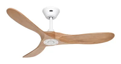 Obrázek produktu pro Energeticky úsporný stropní ventilátor s dálkovým ovládáním Eco Genuino matná bílá / dub střední 122 cm