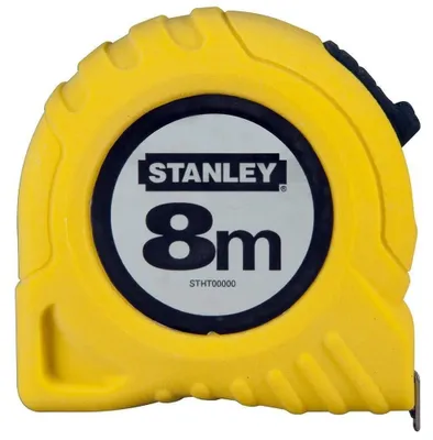 Produktbild von Stanley Bandmaß (8 m, extra-starkes gebogenes Band, Polymer-Schutzschicht, Endha