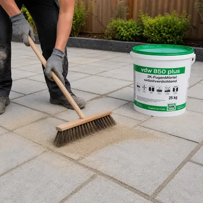 Obrázok produktu pre vdw 850 plus 2K-Fugenmörtel 25kg selbstverdichtend Steingrau