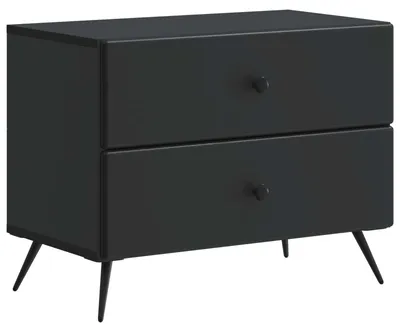 Produktbild von Schwarzer Nachttisch mit 2 Schubladen, 62 x 34,5 x 47,5 cm