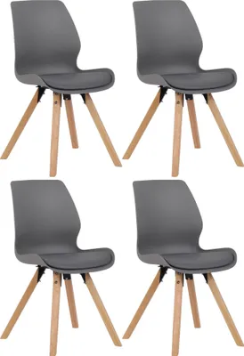 Produktbild von 4er Set Stuhl HLO-CP89 Kunststoff  grau