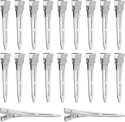 Produktbild von 20 Stück Silberhaarclips, 5,5 cm Krokodillenklammern, Metallklammern, Kapperszubehör - Silber, vielfältig - 20 Stück