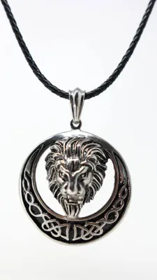 Produktbild von Lederkette Edelstahl 316 LÖWEN AMULETT 60 cm Lederkette