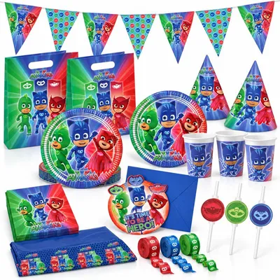 Produktbild von PJ Masks Pyjamahelden Kindergeburtstag Deko XL Partyset zum Geburtstag